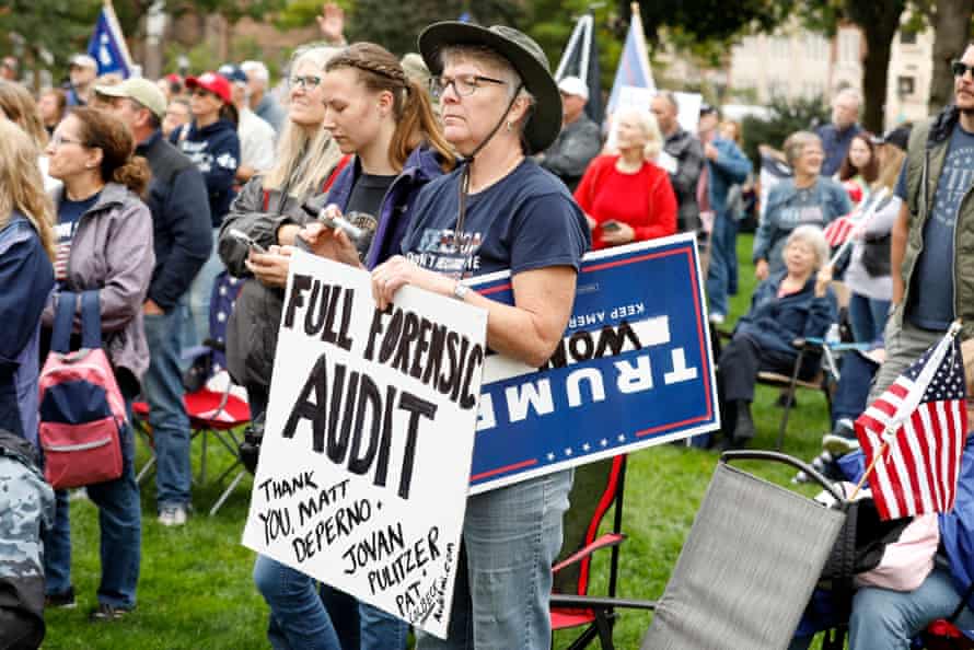 Kristina Karamo continues to claim that Trump won the 2022 election and to demand a 'forensic audit' of the 2022 results – even though 'forensic audits' do not exist under Michigan election law.