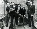 UK pop group the Zombies playing with a cannonball in 1964.