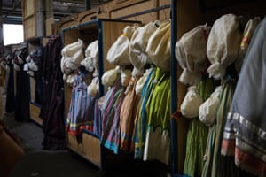 Puff sleeved dresses at the Opera Australia costume and prop sale.