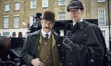 Martin Freeman, left, and Benedict Cumberbatch in Sherlock: The Abominable Bride.