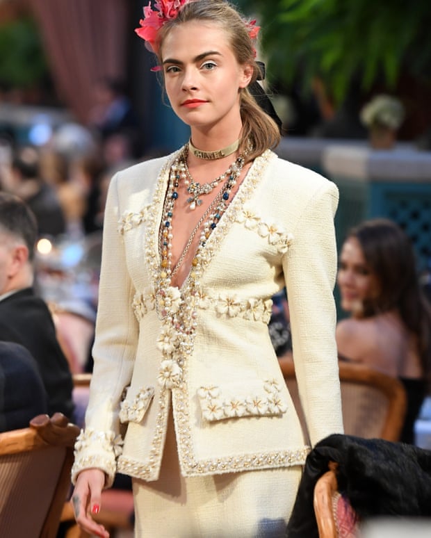 Cara Delevingne walks the runway in 2016 for Chanel in Paris