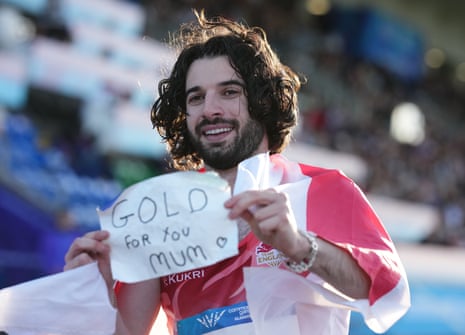 Zac Shaw with a message after his 100m T12 triumph.