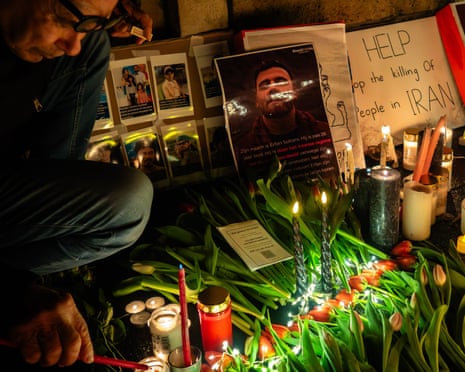 A vigil held in Utrecht in support of Iranians fighting the regime, 15 January.
