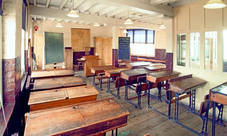 A Victorian schoolroom recreated in London’s Ragged School museum.