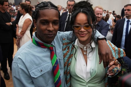 A$AP Rocky and Rihanna attend the Dior Homme spring/summer 2026 collection in Paris.