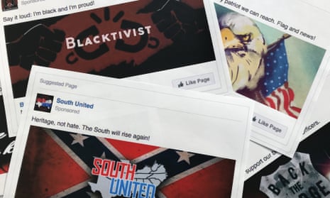 Some of the Facebook ads linked to a Russian effort to disrupt the American political process and stir up tensions around divisive social issues, released by members of the US House intelligence committee.
