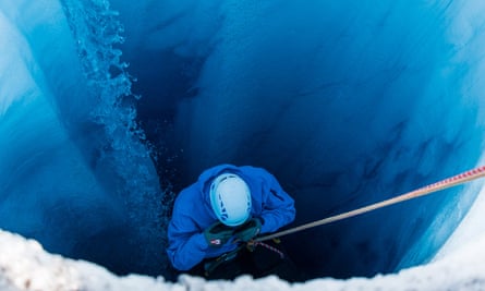 Down into the ice, Greenland.