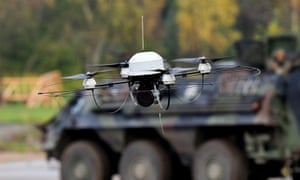 A ‘ Mikado’ German forces drone in Munster. It is feared ‘drone swarms’ fitted them with small explosives and self-driving technology will be used to carry out untraceable assassinations in the future.