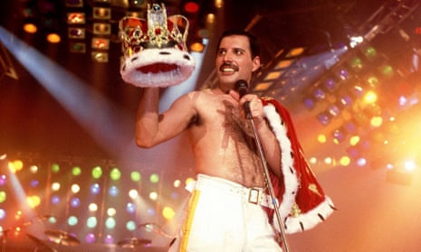 Freddie Mercury … On stage in Stockholm in 1985. 