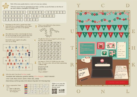 The seven puzzles on the Christmas card