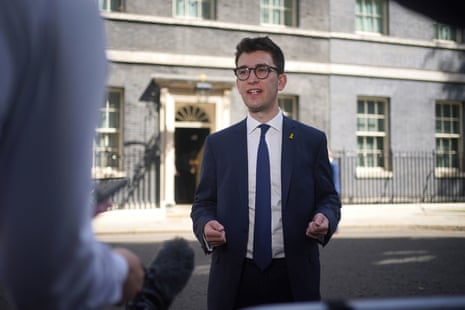 The president of the Union of Jewish Students, Edward Isaacs, speaking to the media in Downing Street this morning.