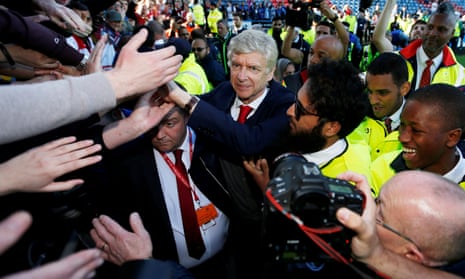 Arsène Wenger is the centre of attention for the last time as Arsenal manager after his side’s 1-0 win over Huddersfield  Town.