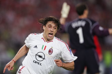 Crespo celebrates after putting Milan