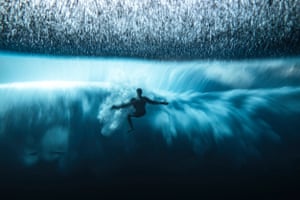 A surfer battles with the underwater turbulence created by the ‘heaviest wave in the world’, Teahupo’o, French Polynesia which translate as ‘place of skulls’
