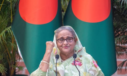 Sheikh Hasina speaking at an event or rally