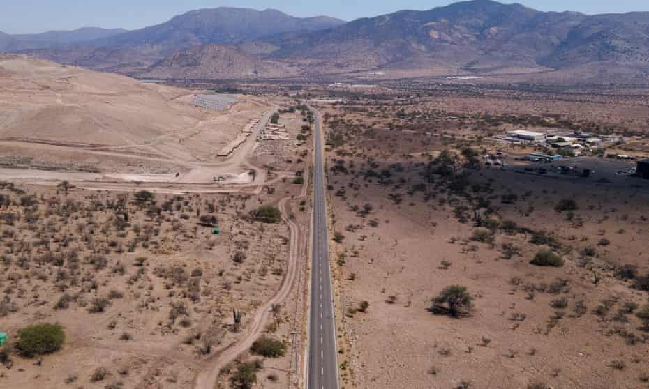 The parched landscape on the outskirts of Santiago.