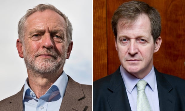 Composite of Jeremy Corbyn and Alastair Campbell