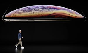 Tim Cook speaks about the Apple iPhone XS at the Steve Jobs Theater.