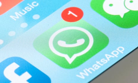 WhatsApp icon on mobile screen
