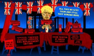 Rebecca Hendin cartoon, 20.6.22: Boris Johnson hawking model buses