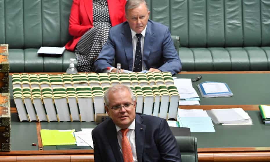 Anthony Albanese and Scott Morrison during question time. China’s new ambassador to Australia says his country has no interest in influencing the upcoming federal election