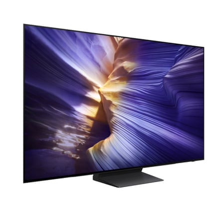 A Samsung OLED S90F 4K TV on display