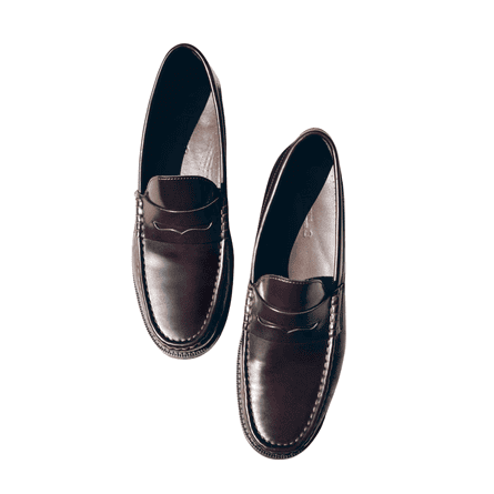 M&S Burgundy Leather Penny Loafers