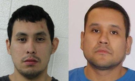 Damien Sanderson and Myles Sanderson, the two suspects in the fatal mass stabbings in Saskatchewan province, Canada.