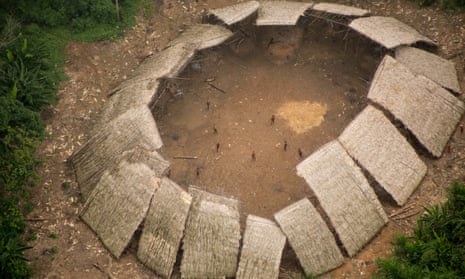 Members of on uncontacted Yanomami village