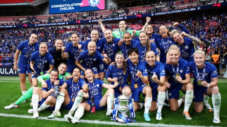 Chelsea women celebrate glorious season after FA Cup win seals the double – video