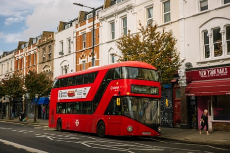 A double-decker passenger bus, operated by Arriva, on number 254 bus route in London.