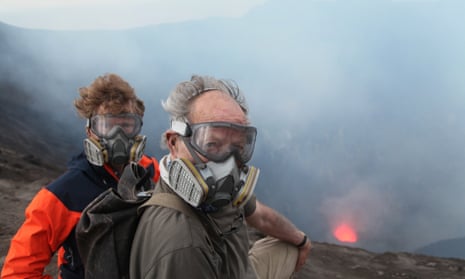 On the edge … Oppenheimer, left, and Herzog in Vanuatu.