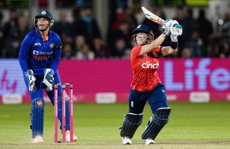 England’s Alice Capsey hits out on her way to 38 not out