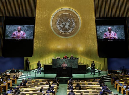 Ghana’s President John Dramani Mahama addresses the 80th United Nations General Assembly.