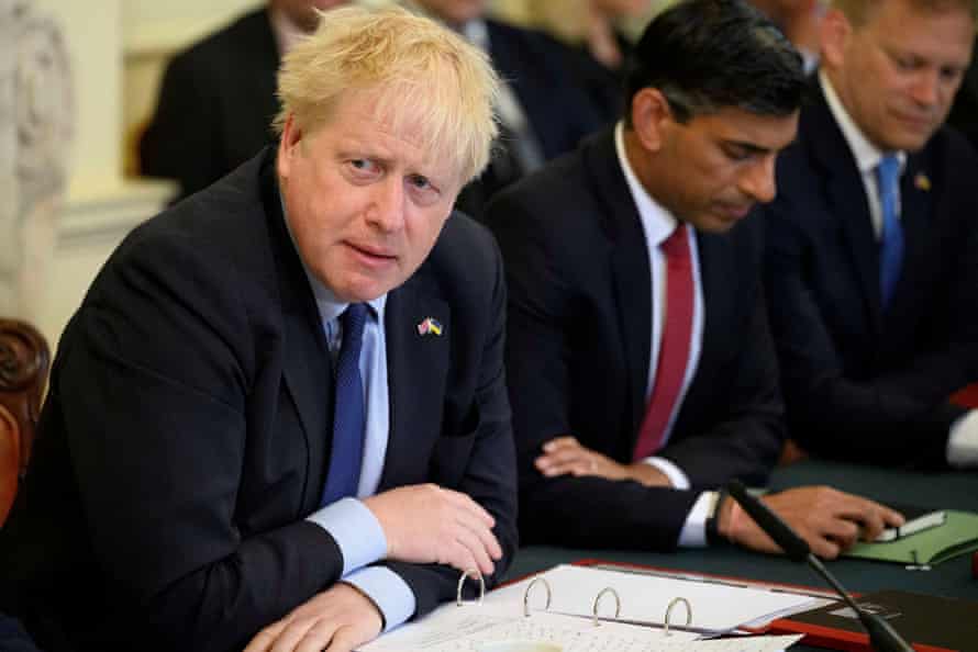 Boris Johnson’s no-confidence vote: PM tells cabinet to ‘draw a line’ under Partygate after narrowly surviving bruising ballot – live | Politics 1 Boris Johnson at cabinet today.