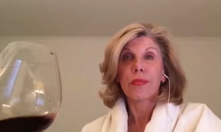 Christine Baranski and a large glass of red
