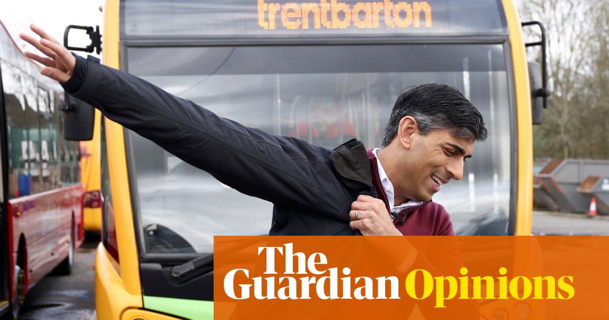 On the buses with Rishi Sunak, we see only side-streets and diversions | Zoe Williams