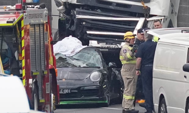 Eastern Freeway accident: Porsche driver who allegedly fled the scene has been identified as Richard Pusey.