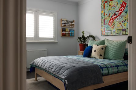 Weighted blankets on one of the children’s bedrooms at Clonan’s house in Melbourne.
