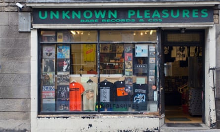 Unknown Pleasures record shop, on the Royal Mile, Edinburgh