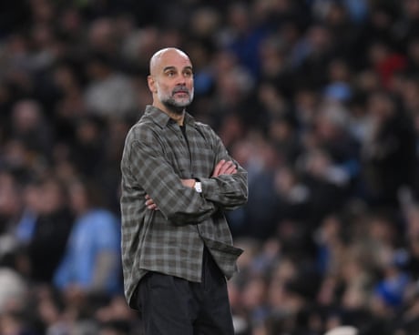 Pep Guardiola on the touchline