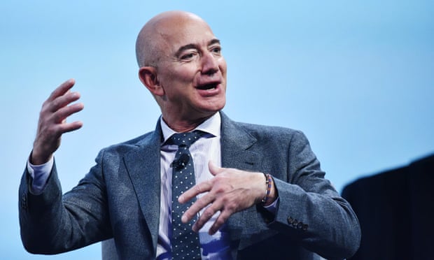 Jeff Bezos in November. The world’s richest man has seen his fortune swell by $13bn in April.