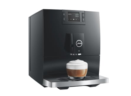 Black and silver Jura C8 coffee machine