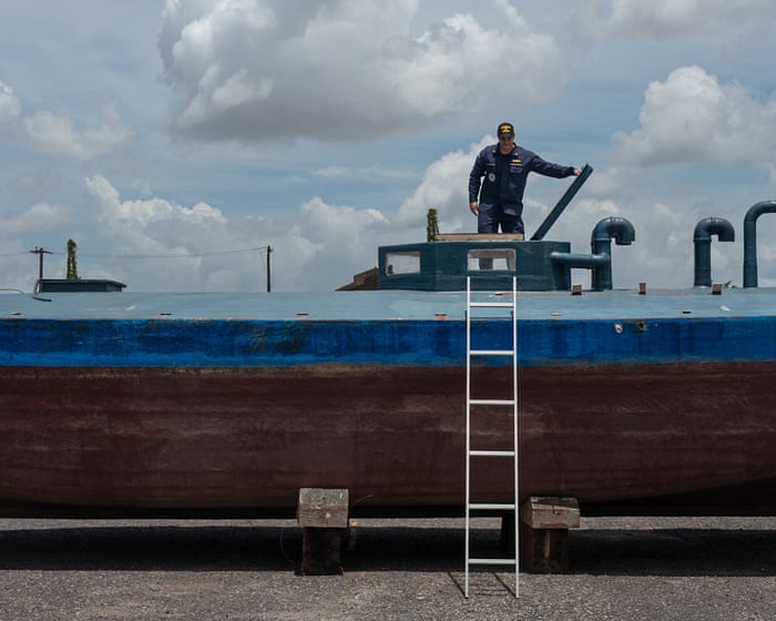 Inside 'narco-submarine' used by South American drug lords to carry cocaine across ocean – video