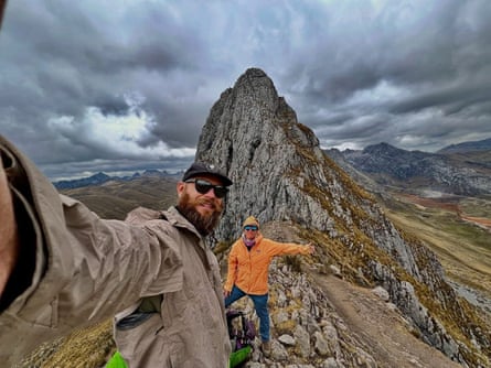 Sid Bildmann and Renae Casini on the Santa Cruz trek in Peru. The Australian hikers were part of a rescue operation during the tragedy at Torres del Paine on 17 November.