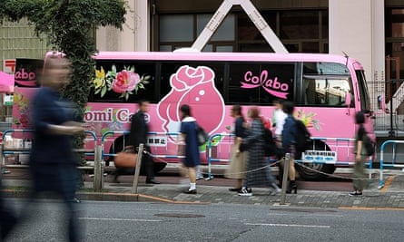 Colabo’s pink bus, part of the the charity’s effort to reach out to vulnerable school-age girls.