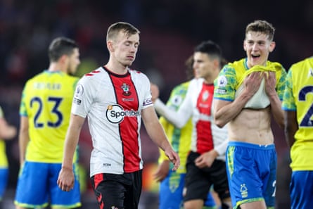 James Ward-Prowse of Southampton after his side’s 1-0 defeat to Nottingham Forest at St Mary’s Stadium