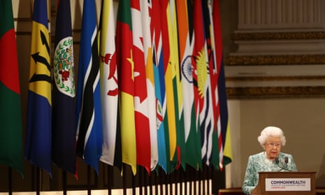 The Queen speaking at the formal opening of the Commonwealth heads of government meeting.