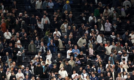 Tottenham fans in the stand after the match against Manchester City.