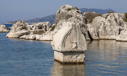 Half-submerged tomb off Kaleköy.